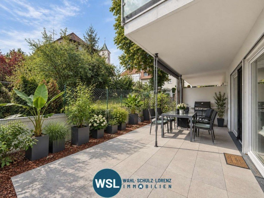 auf der Terrasse Erdgeschosswohnung N�rtingen