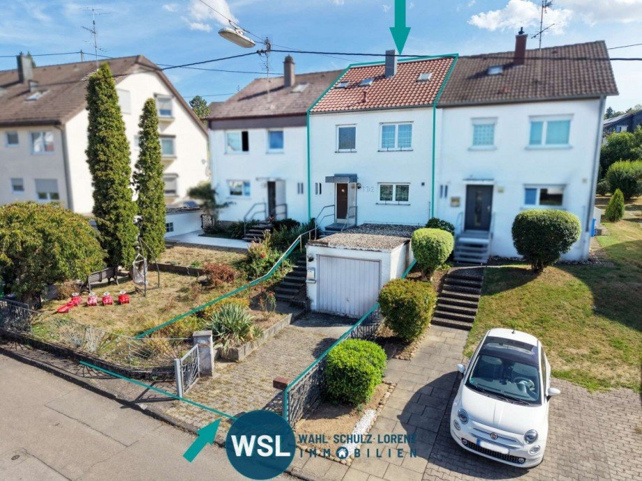 Ansicht Nord/West Reihenmittelhaus Neuhausen auf den Fildern