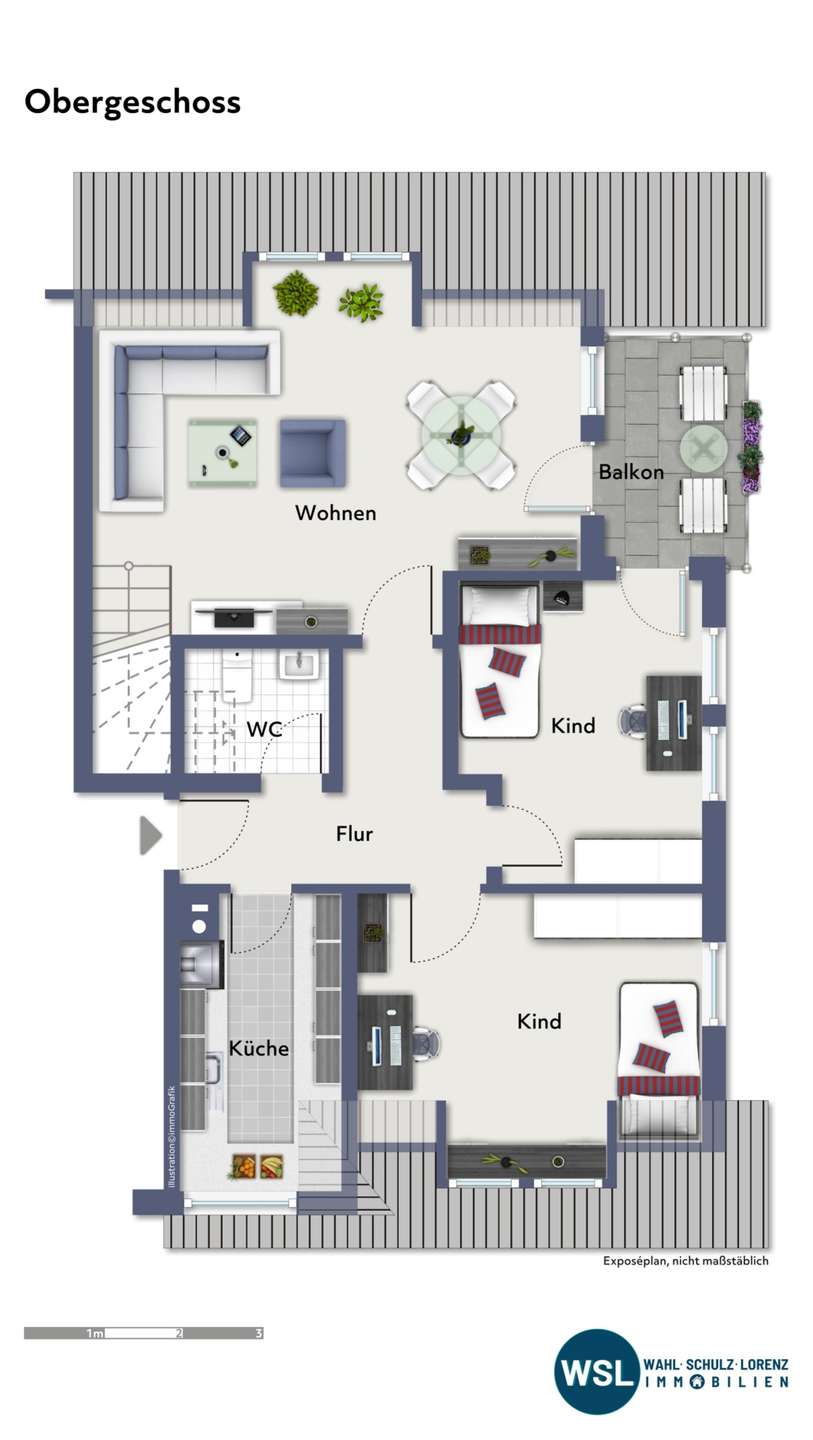 Grundriss 1.DG Dachgeschosswohnung Kusterdingen