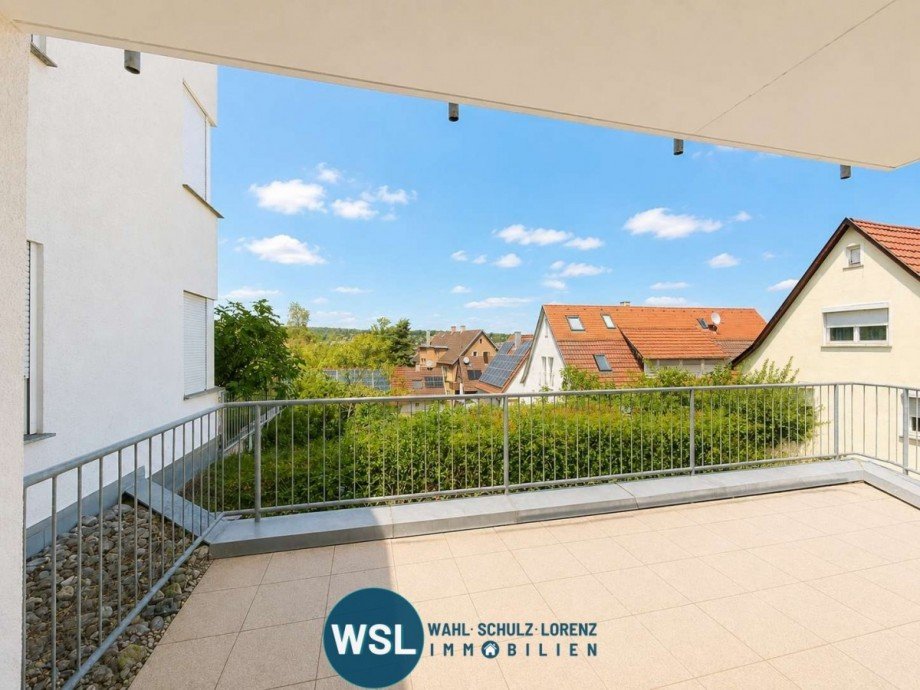 Blick auf die XL-Terrasse Wohnung Stuttgart