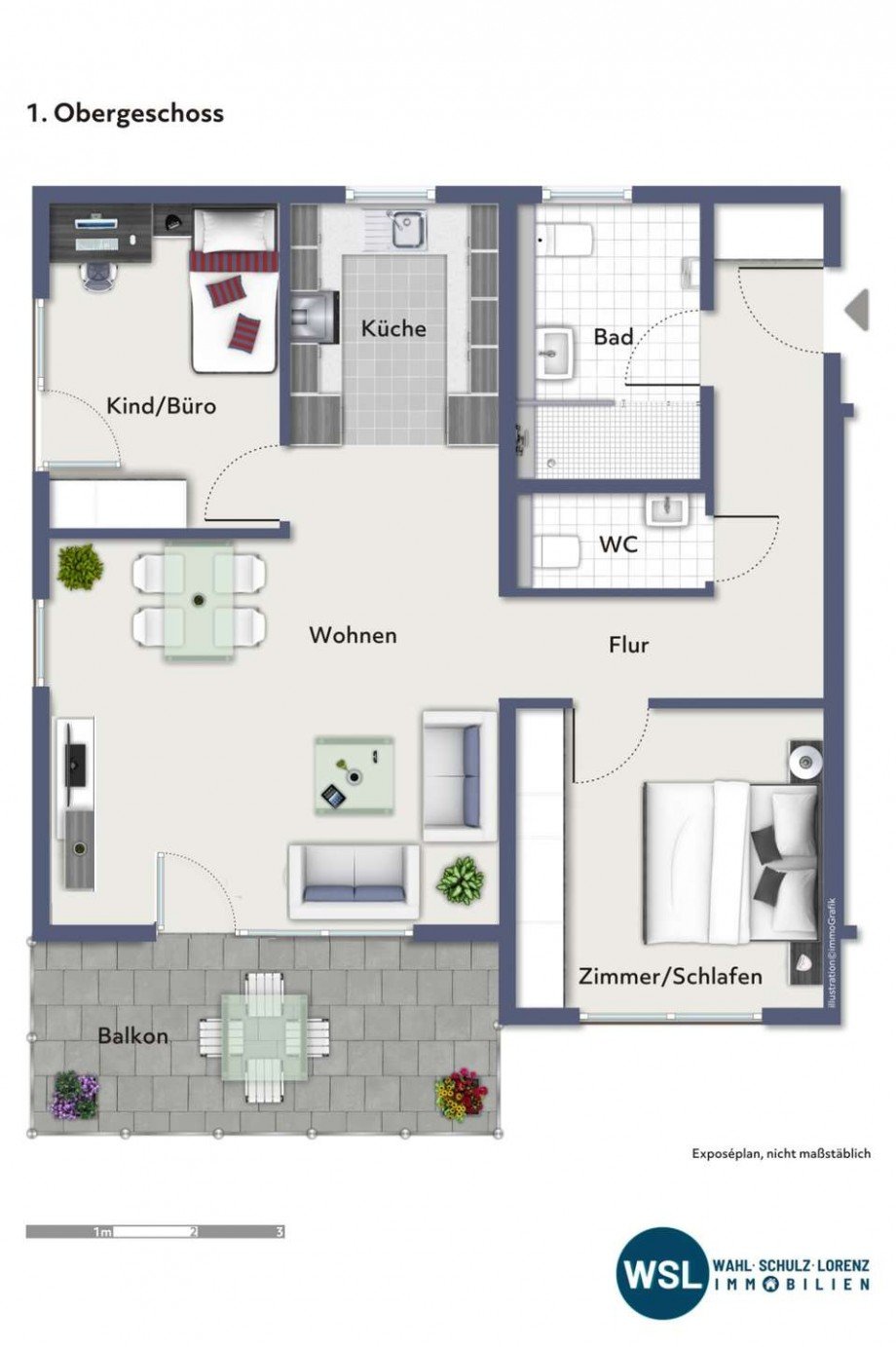 Grundriss Etagenwohnung Weilheim an der Teck