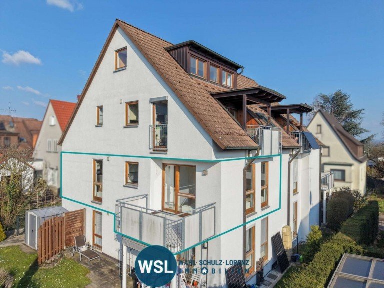Ansicht S�d/West K�ngen Wohnung 3,5-Zimmer-Wohnung mit Balkon und TG-Stellplatz in gefragter sowie ortskernnaher Wohnlage von K�ngen