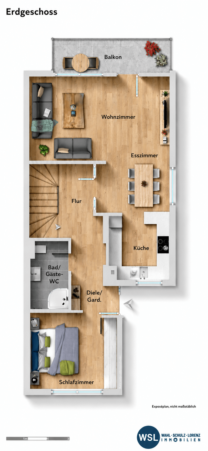 Visualisierung EG Doppelhaush�lfte N�rtingen