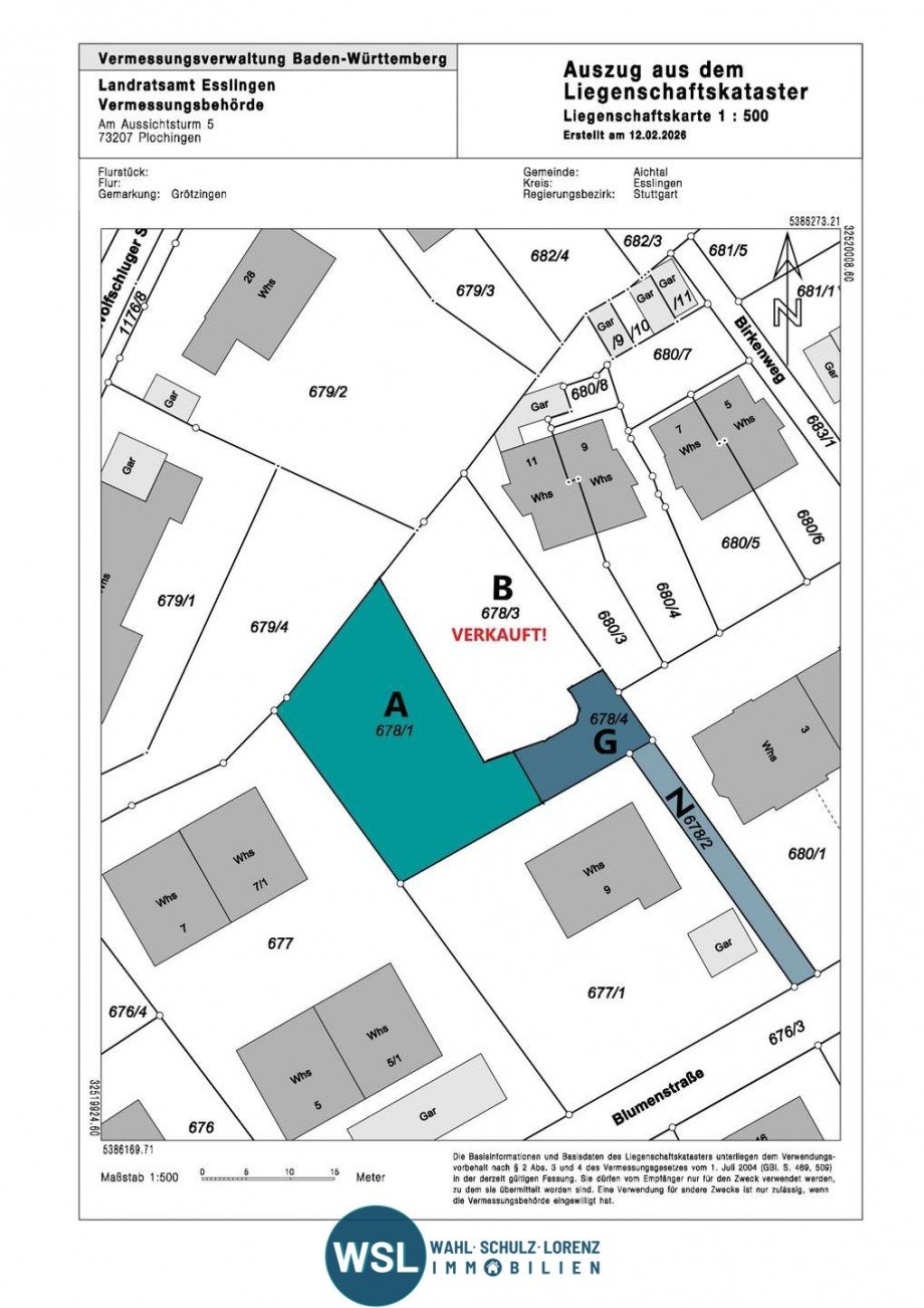 LRA-ES_Liegenschaftskarte Wohngrundst�ck Aichtal
