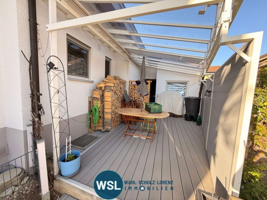 �berdachte Terrasse Erdgeschosswohnung Rechberghausen