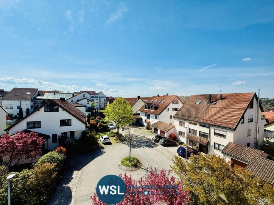 Blick vom Balkon Dachgeschosswohnung Filderstadt